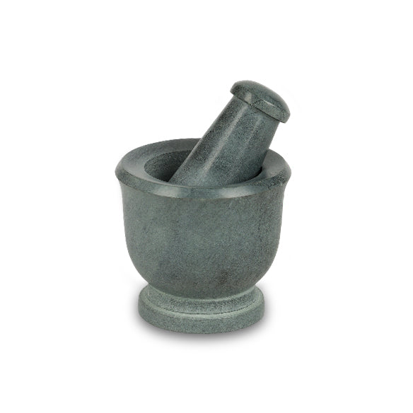 ROCK MORTER AND PESTLE GRANITE GREY