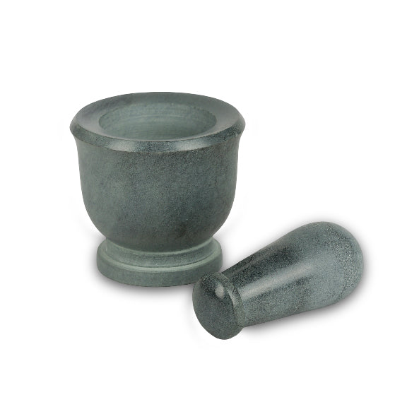 ROCK MORTER AND PESTLE GRANITE GREY