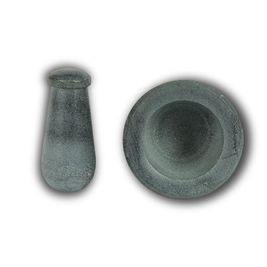 ROCK MORTER AND PESTLE GRANITE GREY