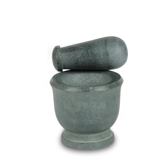 ROCK MORTER AND PESTLE GRANITE GREY