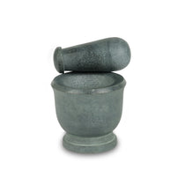 ROCK MORTER AND PESTLE GRANITE GREY