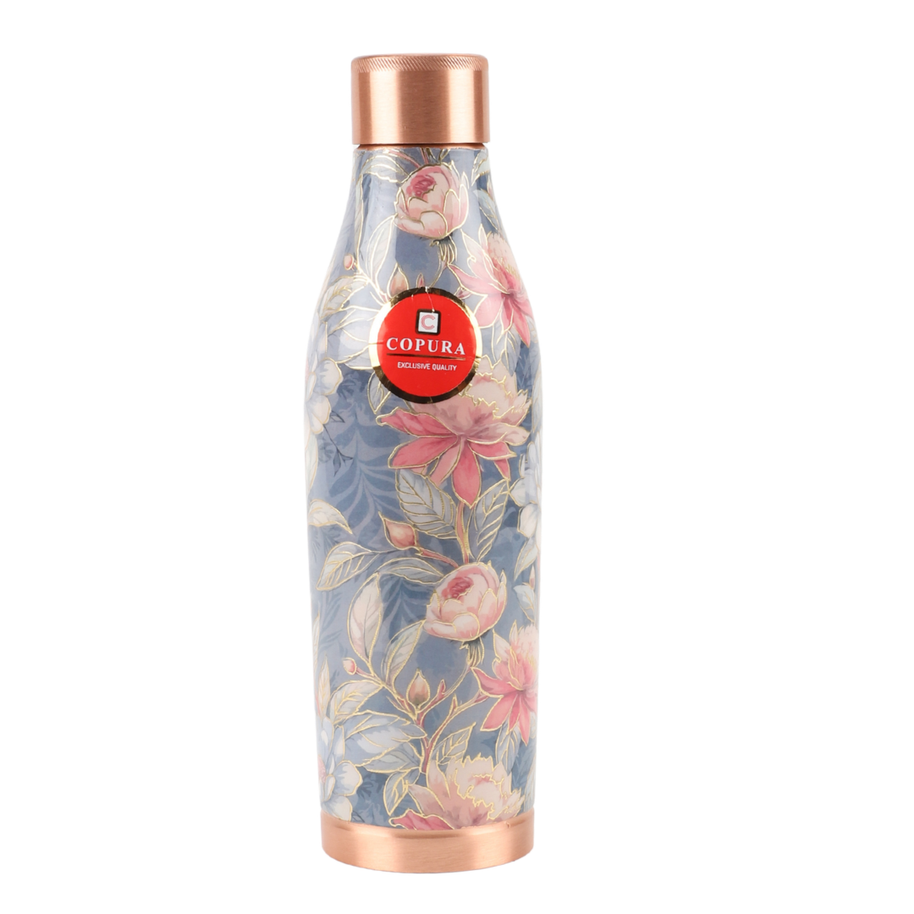 PRITHVI BLUE LOTUS GOLD  COPPER WATER BOTTLE