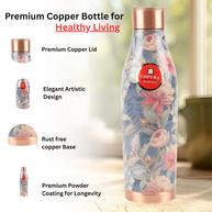 PRITHVI BLUE LOTUS GOLD  COPPER WATER BOTTLE