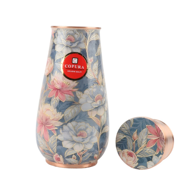 PAVITRA COPPER POT BLUE LOTUS GOLD