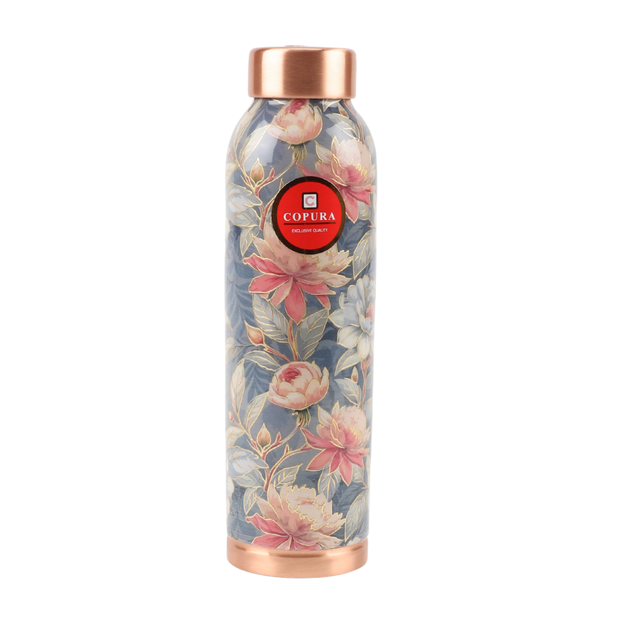 RUDRA BLUE LOTUS GOLD COPPER WATER BOTTLE