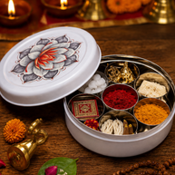 Stainless Steel Pooja Box Lotus