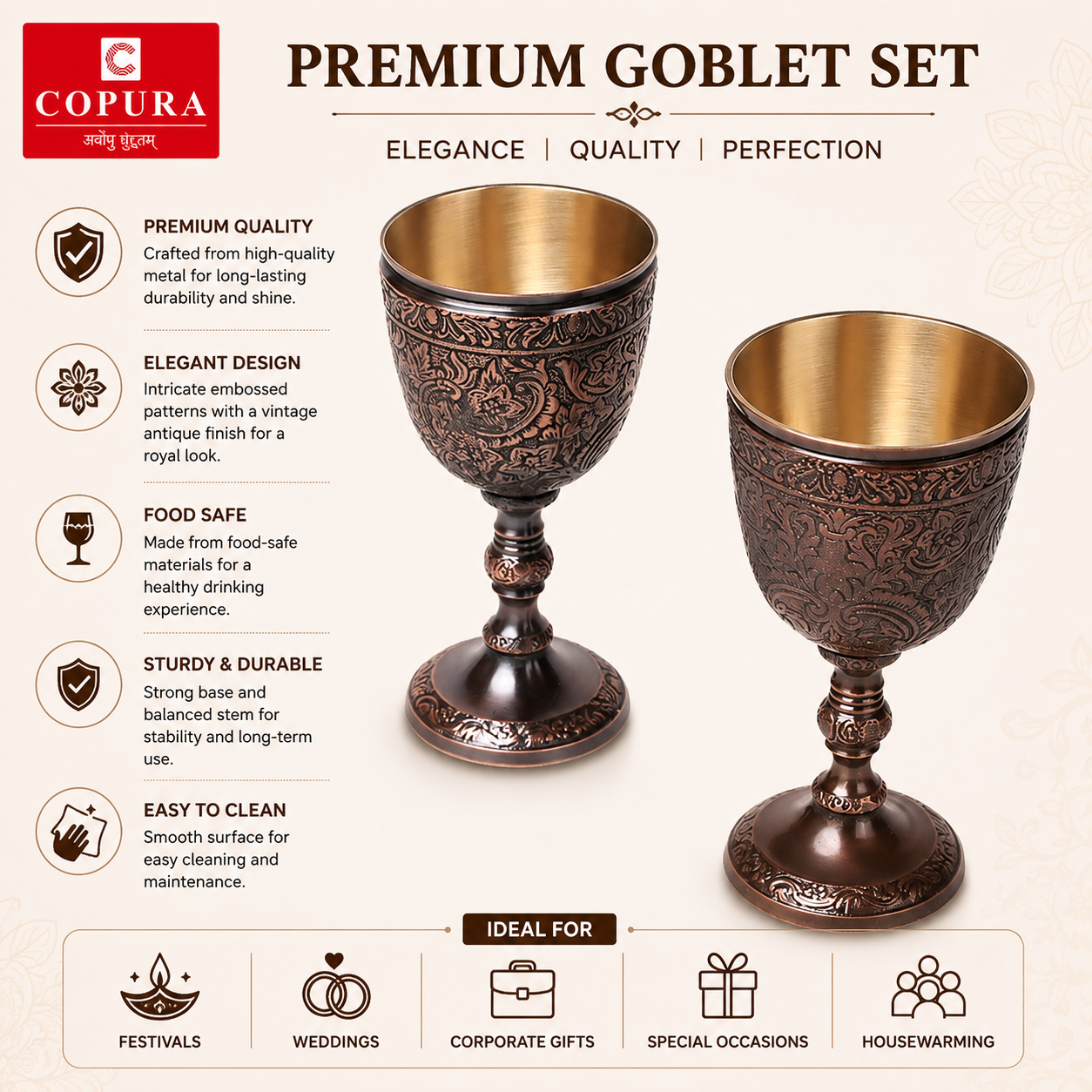Antique Goblet Set of 2