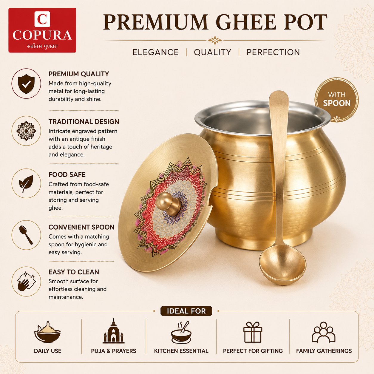 Handprint Ghee Pot