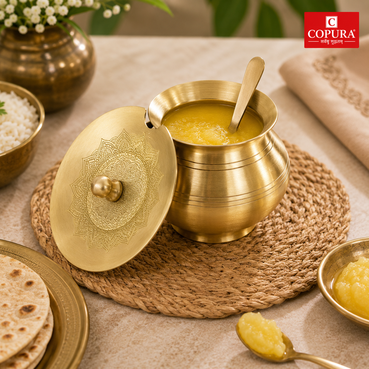 Shine Carving Ghee Pot
