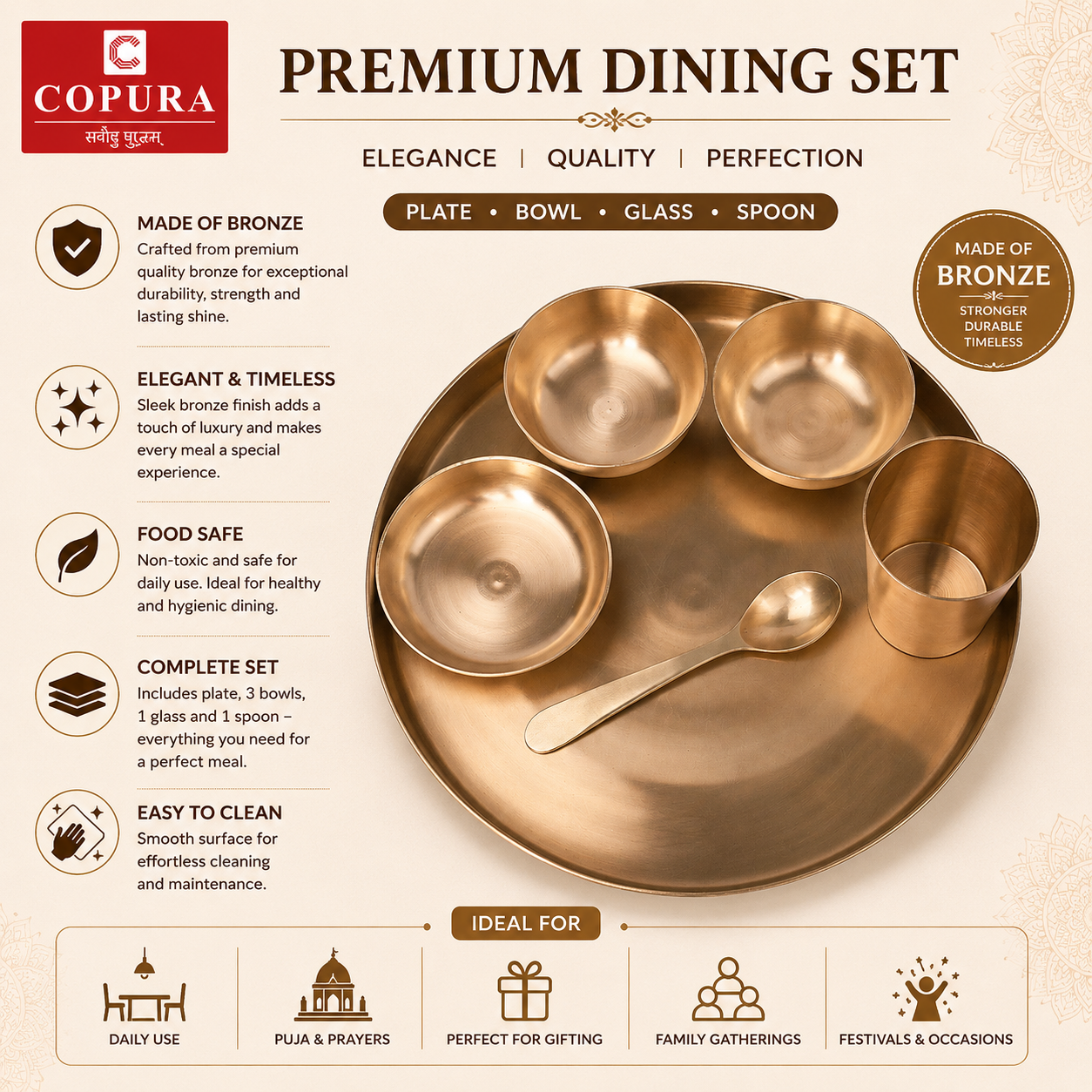 Satvik Kansya Bhojan Set Matt