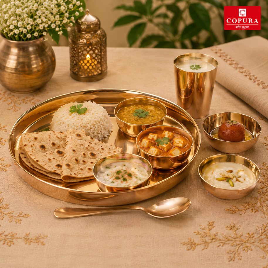 Satvik Kansya Bhojan Set Shiney