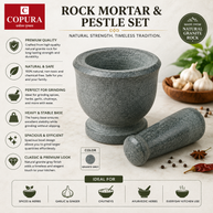 ROCK MORTER AND PESTLE GRANITE GREY