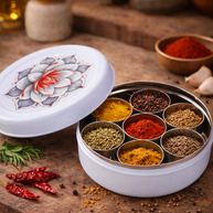Stainless Steel Pooja Box Lotus