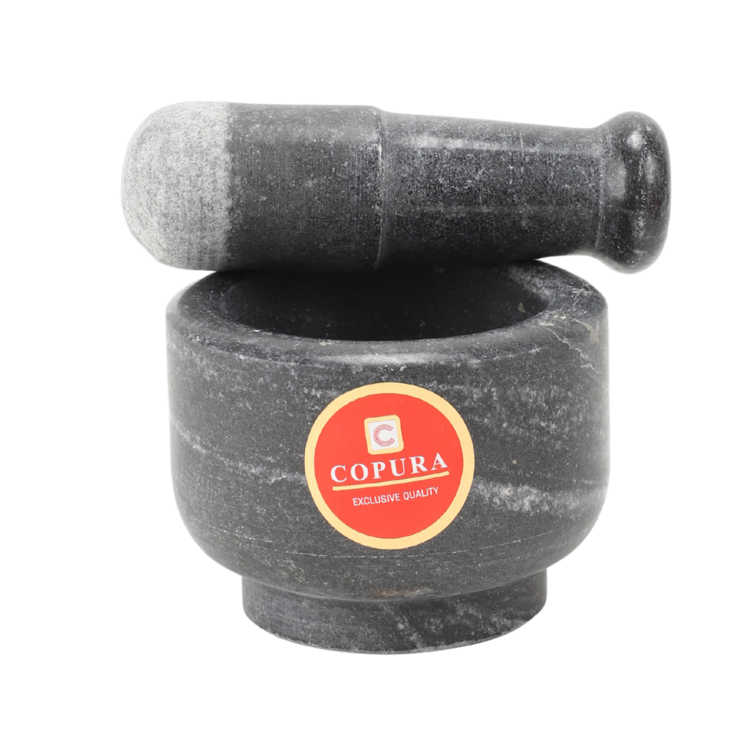 MARBLE MORTAR AND PESTEL SET GRAY