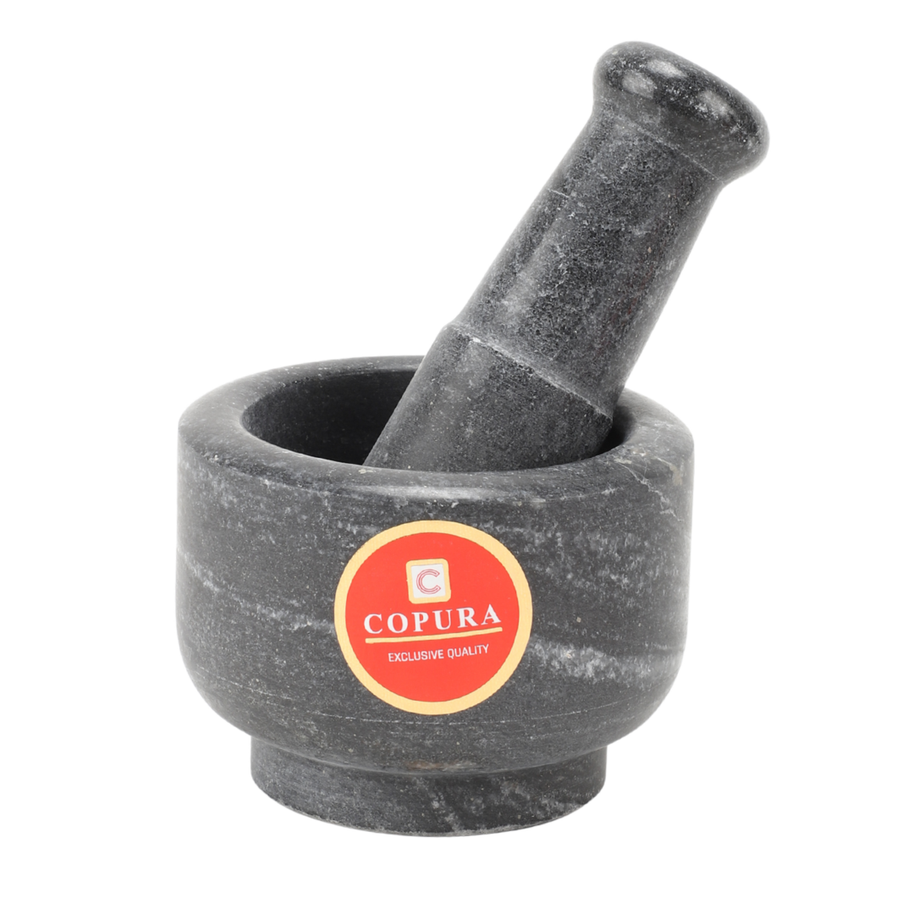 MARBLE MORTAR AND PESTEL SET GRAY