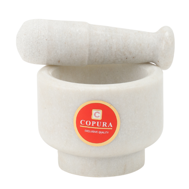 MARBLE MORTAR AND PESTEL SET WHITE