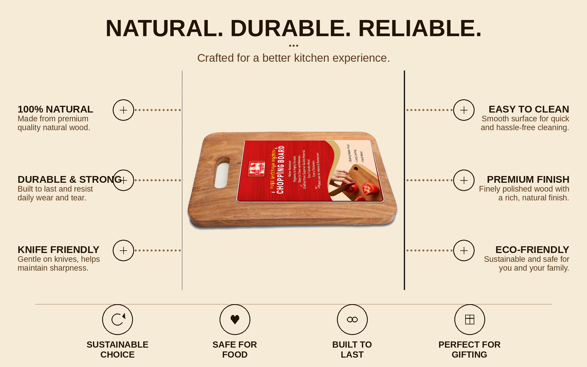 PURE SHEESHAM WOODEN CHOPPING BOARD
