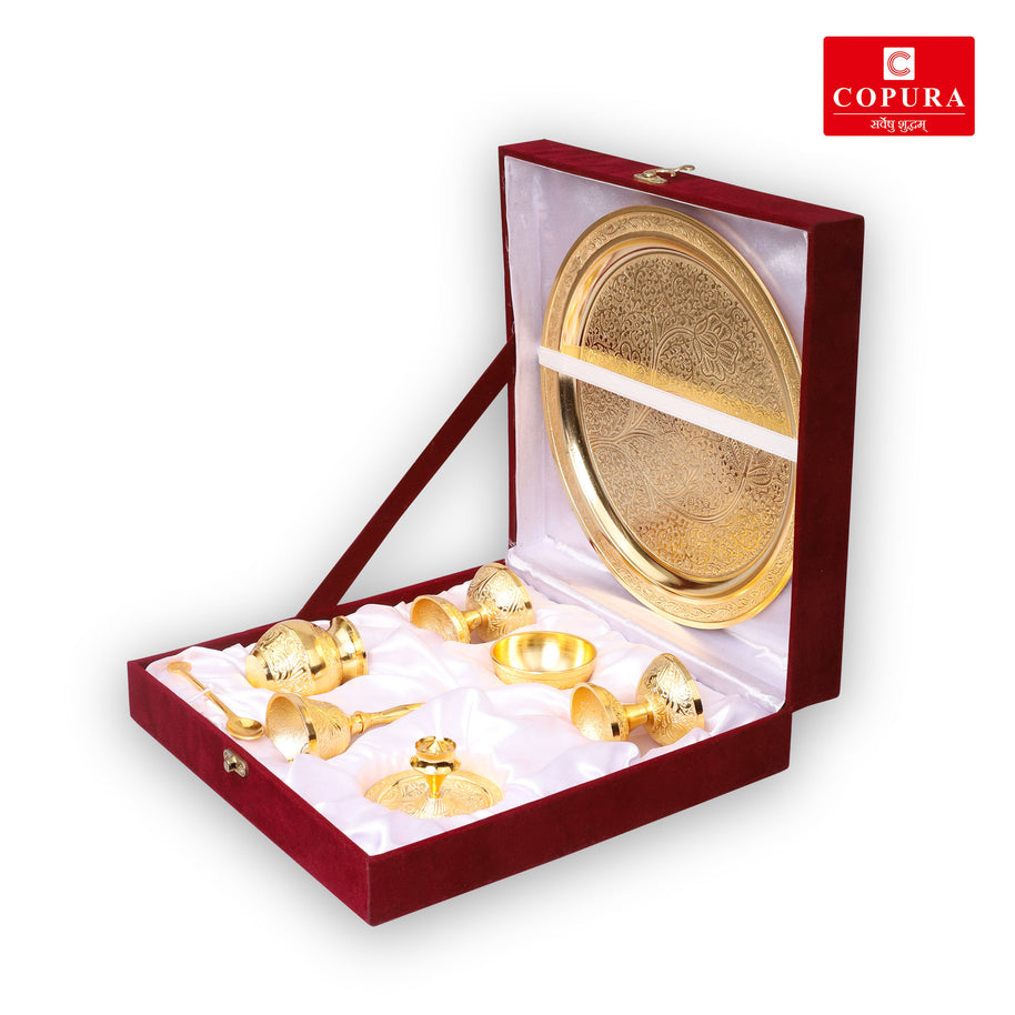 Pooja Set Gold Pooja Box
