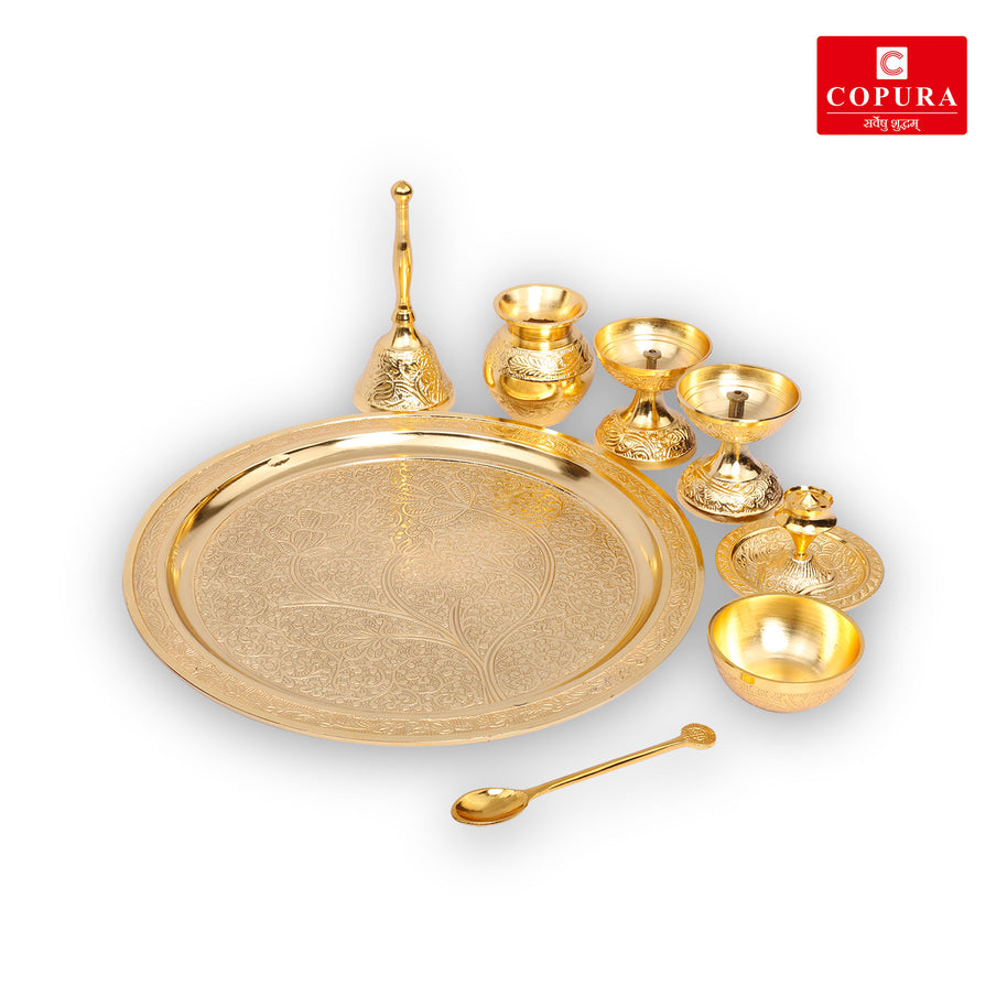 Pooja Set Gold Pooja Box