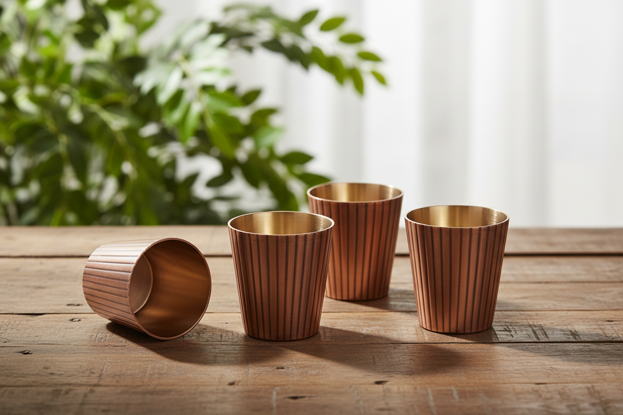 Antique Copper Glass Set of 4 - lifestyle photo
