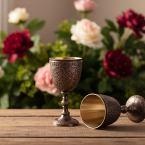 Antique Goblet Set of 2 - indoor floral lifestyle