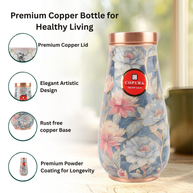 PAVITRA COPPER POT BLUE LOTUS GOLD